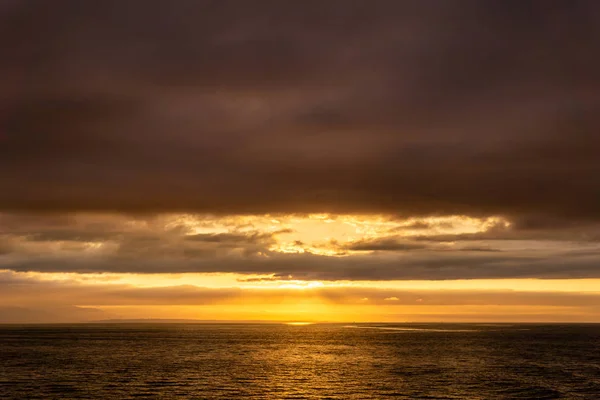 Pôr Sol Laranja Estreito Geórgia Perto Vancouver Island British Columbia — Fotografia de Stock