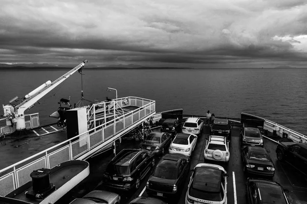 Vancouver Kanada Eylül 2018 Vancouver Adası Ferries Gemi Seyahatgüvertesinde Arabalar — Stok fotoğraf