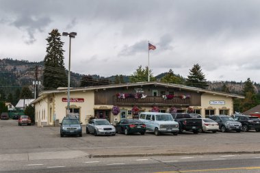 Leavenworth, Abd - 16 Eylül 2018: Cascade Dağları'nda Bavyera tarzı küçük bir köyün şehir merkezi