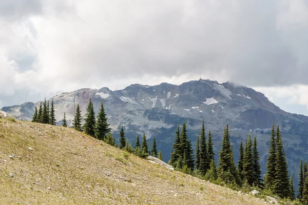 Vue d'oiseau de la montagne Whistler le matin depuis le sommet . — Photo