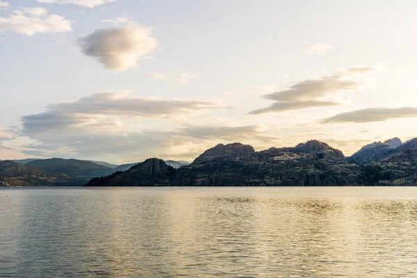 Calma Temprano Por Mañana Okanagan Lago Verano Hora Británica Columbia — Foto de Stock