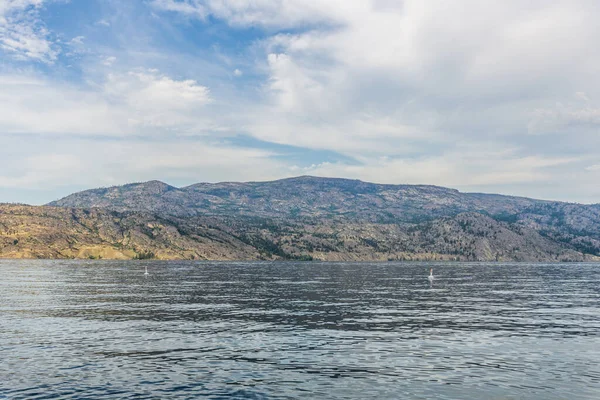 Okanagan Vista Lago Estate Con Cielo Blu Colombiana Britannica Canada — Foto Stock