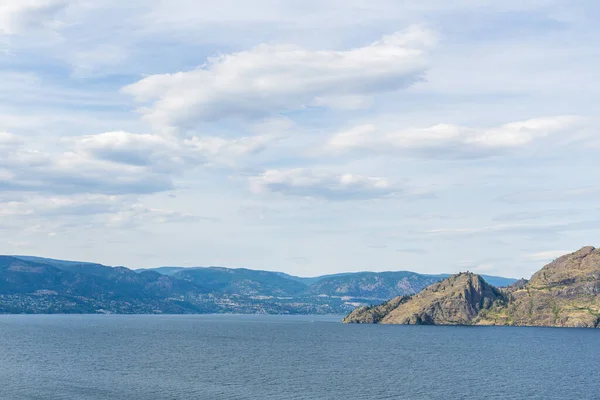 Okanagan Vista Lago Hora Verano Con Cielo Azul Columbia Británica — Foto de Stock