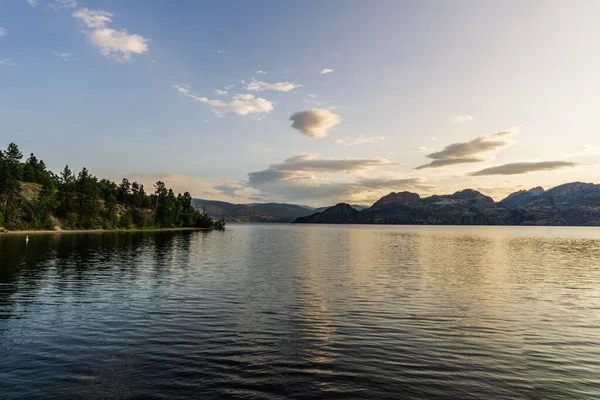 Calma Temprano Por Mañana Okanagan Lago Verano Hora Británica Columbia — Foto de Stock
