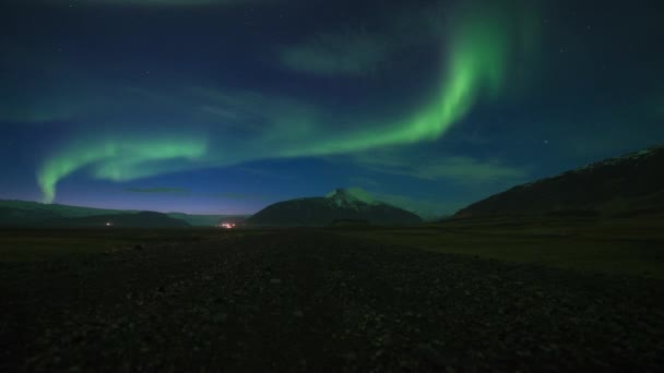 Nordlichter Aurora Borealis Zeitraffer Island — Stockvideo