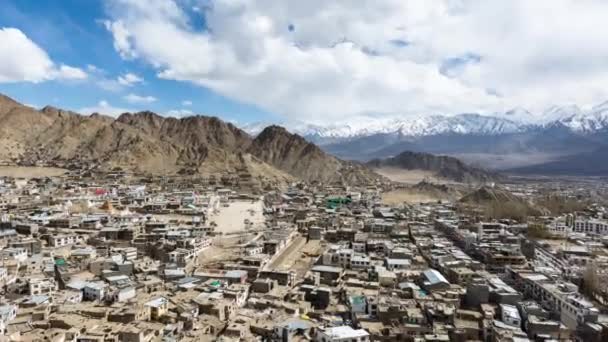 Time Lapse Clouds Shadows People Activity Time Lapse Leh City — Vídeos de Stock