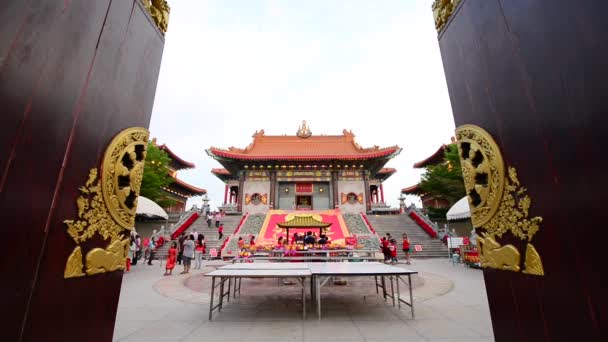 Leng Noei Temple Nonthaburi Thailand 2015 Attività Delle Persone Presso — Video Stock