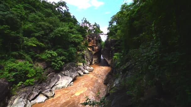 흐르는 다리와 Obluang 치앙마이 태국에서 숲에서 — 비디오