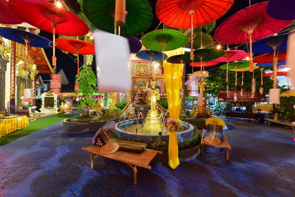 Chiang Mai Thailand Oktober 2018 Miracle Lanna Paraplu Festival Wat Rechtenvrije Stockafbeeldingen