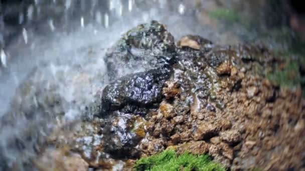 Водоспад зелений ліс річковий потік пейзаж — стокове відео