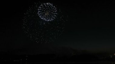 gece gökyüzünde güzel havai fişek gösterisi