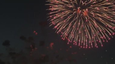 gece gökyüzünde güzel havai fişek gösterisi