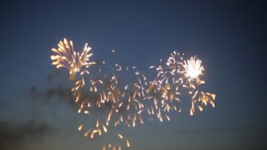 gece gökyüzünde güzel havai fişek gösterisi