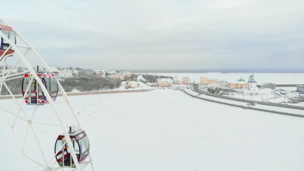 Chebeksary Rusya Aralık 2018 Şehir Çok Renkli Kabin Yakın Çekim — Stok video
