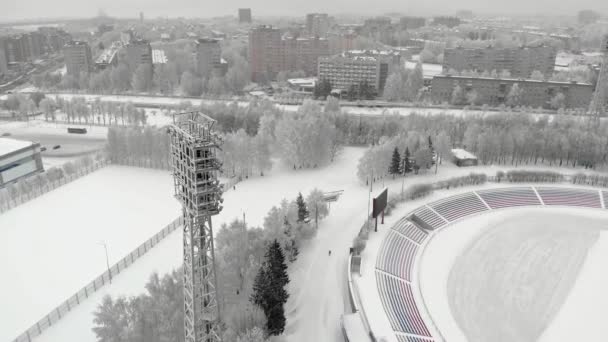 Estádio ao ar livre fotos aéreas — Vídeo de Stock