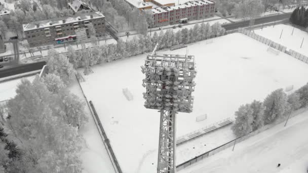 Fotografía aérea del estadio al aire libre — Vídeo de stock