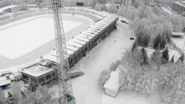 Venkovní stadion letecké fotografie — Stock video