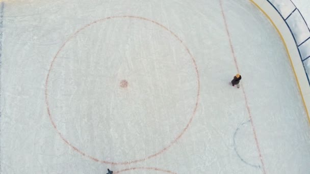 Cheboksary Rusia Enero 2019 Niños Patinan Juegan Hockey Pista Concepto — Vídeos de Stock