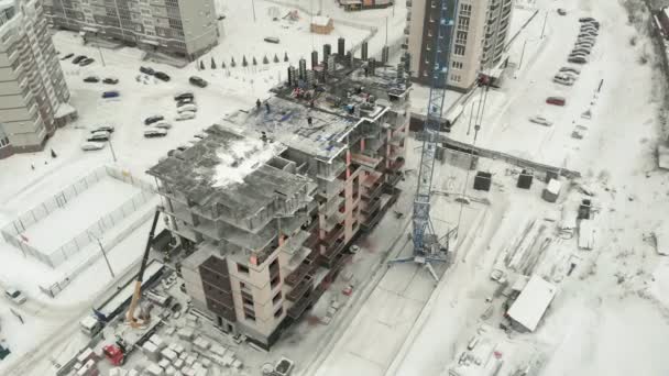 Аэросъемка строительной площадки — стоковое видео