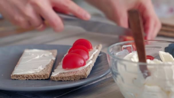 Pişirme Sağlıklı Veggie Sandviçler — Stok video