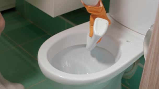 Badkamer en toilet schoonmaken — Stockvideo