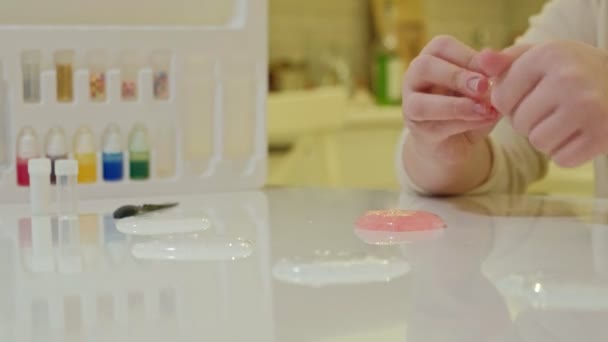 The process of making slime at home — Stock Video