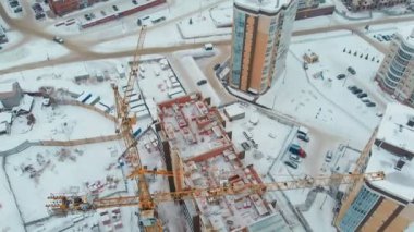 bir ev, hava, helikopter çekimi inşaatı