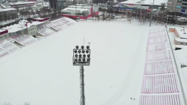 Відкритий стадіон аерофотозйомка — стокове відео