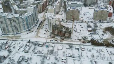 bir ev, hava, helikopter çekimi inşaatı
