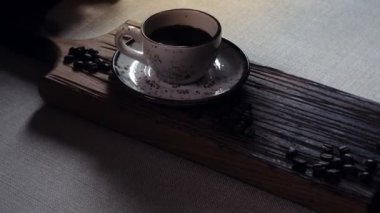 Bardağın içinde Türk kahvesi. geleneksel Türk kahvesi