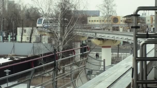 Monorailtåg, modern transportteknik — Stockvideo