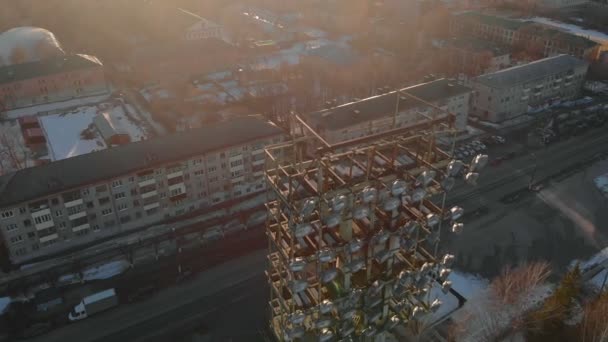 Estadio al aire libre en invierno — Vídeos de Stock