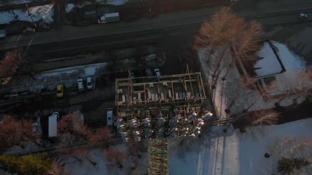 Estadio al aire libre en invierno — Vídeos de Stock