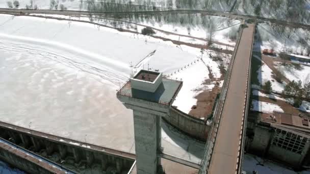 Central hidroeléctrica, brote aéreo — Vídeo de stock