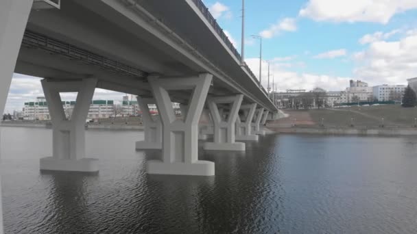 Wegen brug bouw, lucht onderzoek — Stockvideo