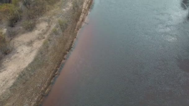 川のラフティング。ドローンからの空中撮影 — ストック動画