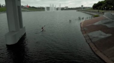 Yoshkar-Ola, Mari El, Rusya. Bruges Embankment kopyası Belçika 'nın Bruges şehrindeki dolgu malzemesinden..
