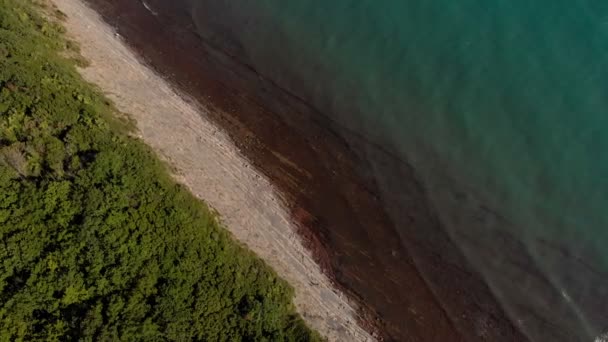 青い海の美しい湾。航空写真 — ストック動画