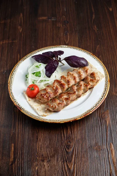 Piatto di carne lula kebab — Foto Stock