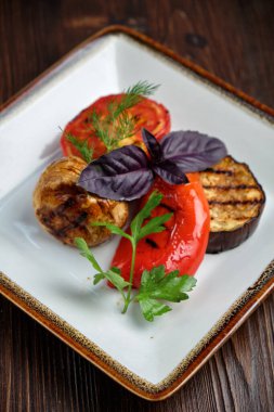 Izgara sebze. yemek menüsü