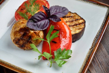 Izgara sebze. yemek menüsü