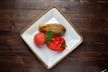 Izgara sebze. yemek menüsü