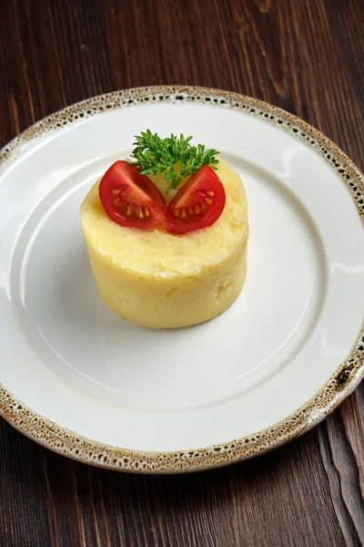 Puré de papas con tomates. menú de catering — Foto de Stock
