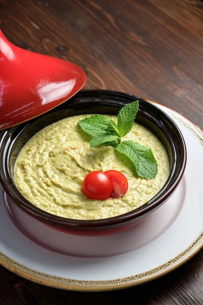 Broccoli puree soep. cateringmenu — Stockfoto