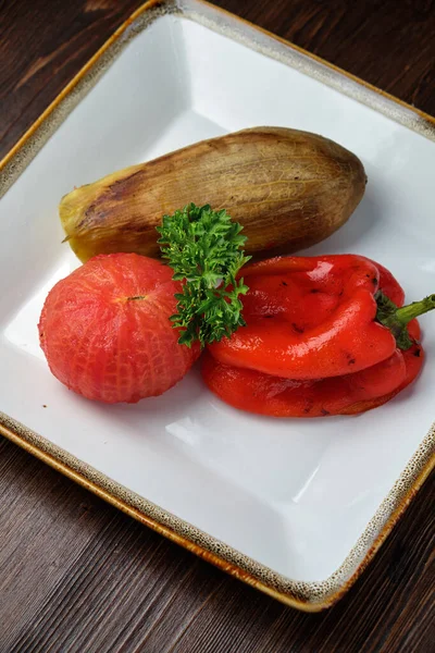 Legumes grelhados. menu de catering — Fotografia de Stock