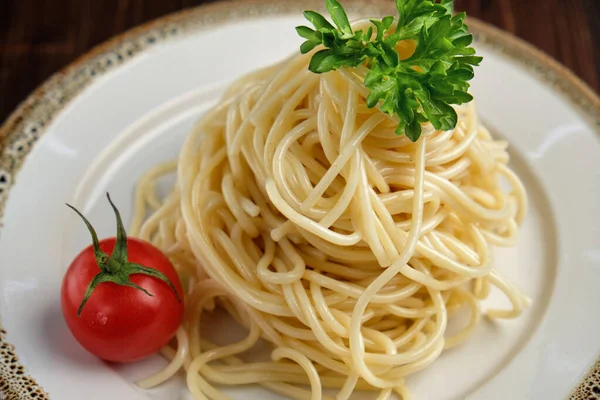Спагетті. меню громадського харчування — стокове фото