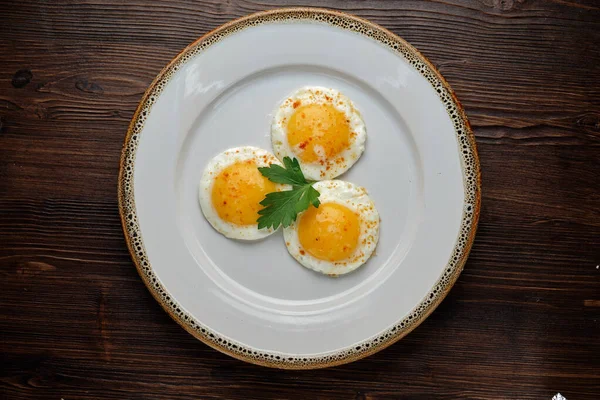 Stekta ägg. Catering meny — Stockfoto