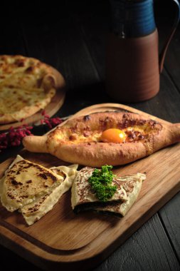 Adjarian Khachapuri. yemek menüsü