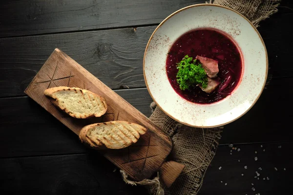 Bietwortelborsch. cateringmenu — Stockfoto