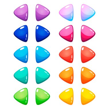 10 çift ok parlak düğme, sol ve sağ oklar.